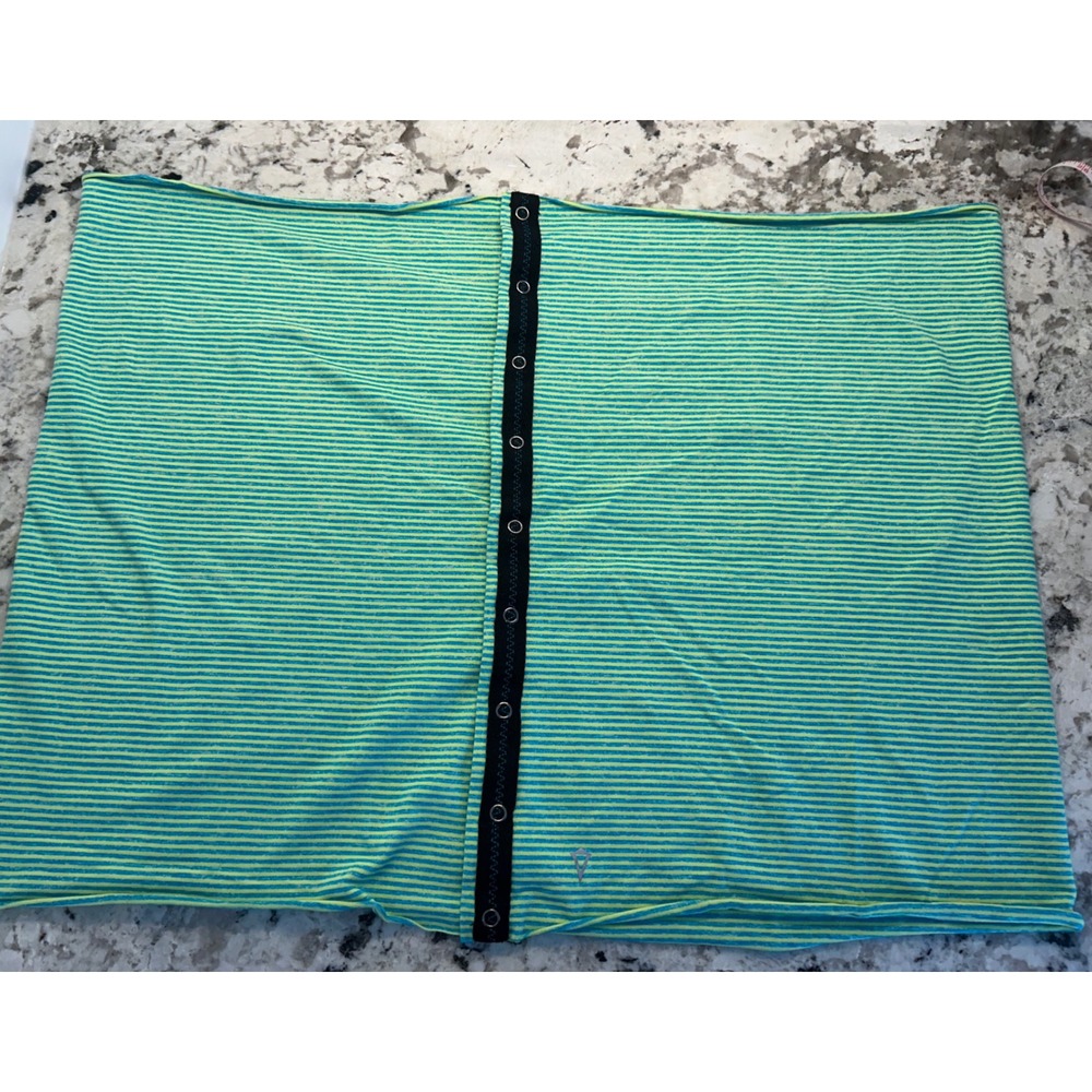 Ivivva Lukulemon Striped Snap Button Neck Warmer‎ Green Yellow Athletic